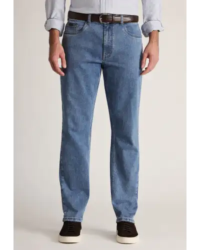 Fit Trousers Brook Taverner Regular Fit Douglas Light Blue Denim Jeans-BT-8957G £54.00