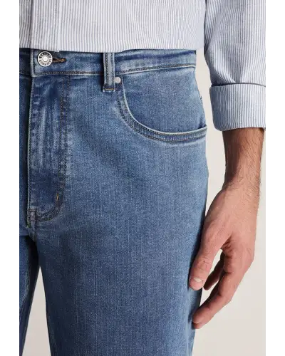 Fit Trousers Brook Taverner Regular Fit Douglas Light Blue Denim Jeans-BT-8957G £54.00