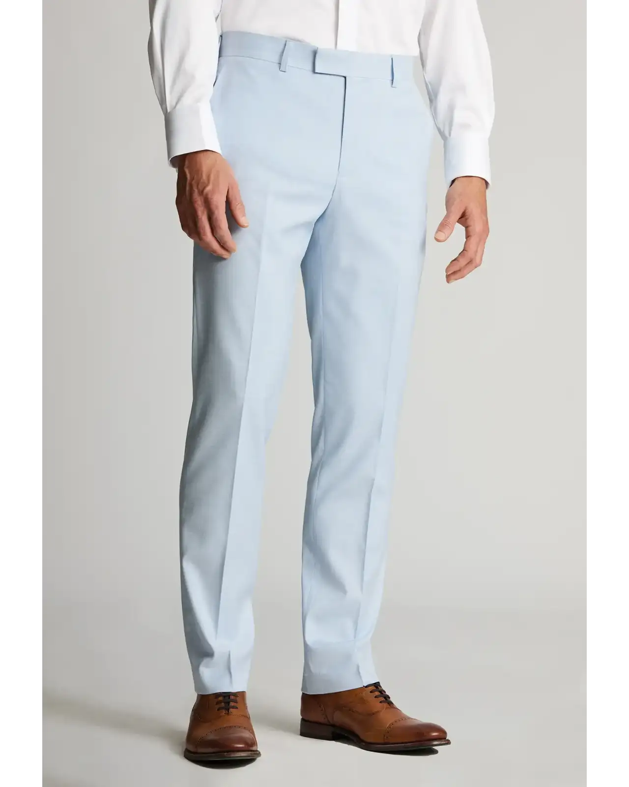 Trousers Brook Taverner Tailored Fit Hayton Sky Blue Textured Suit Trousers £45.00