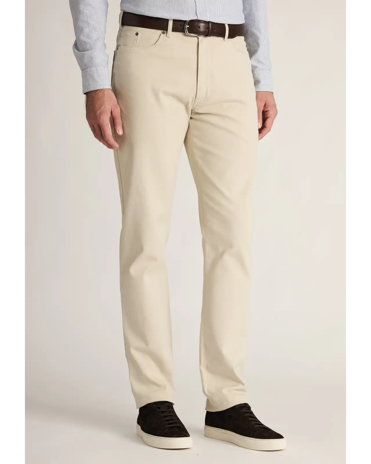 Fit Trousers Brook Taverner Tailored Fit Fredericks Ecru 5 Pocket Italian Twill Stretch Cotton Trouser-BT-8067DT £62.00