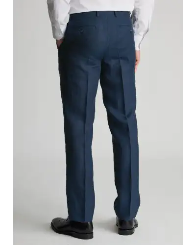 Trousers Brook Taverner Tailored Fit Eastwood Navy Pure Linen Suit Trousers-BT-8050E £72.00