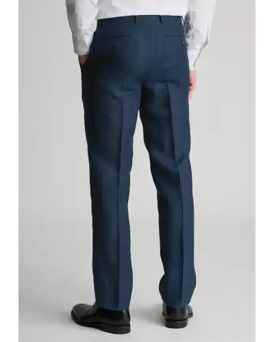 Trousers Brook Taverner Tailored Fit Eastwood Navy Pure Linen Suit Trousers £72.00