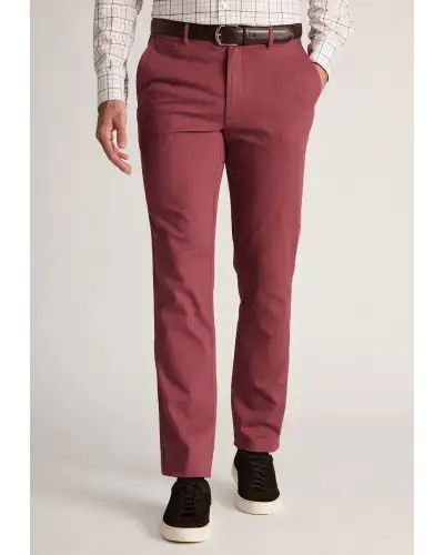 Fit Trousers Brook Taverner Regular Fit Brosnan Raspberry Textured Stretch Cotton Chinos £45.00