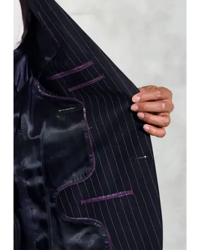 Suit Jackets Brook Taverner Regular Fit Epsom Navy Pinstripe Wool Suit Jacket-BT-5636D £179.00
