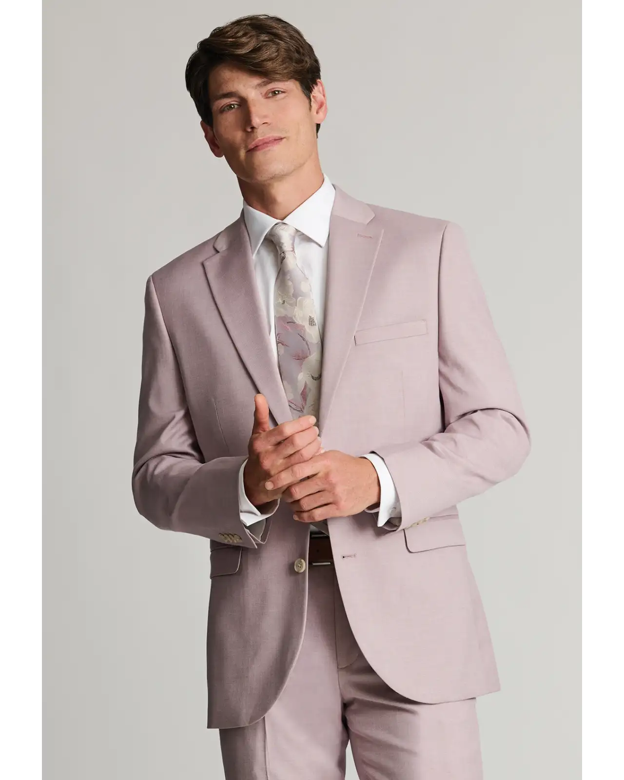 Suit Jackets Brook Taverner Tailored Fit Hayton Pink Textured Suit Jacket £89.00