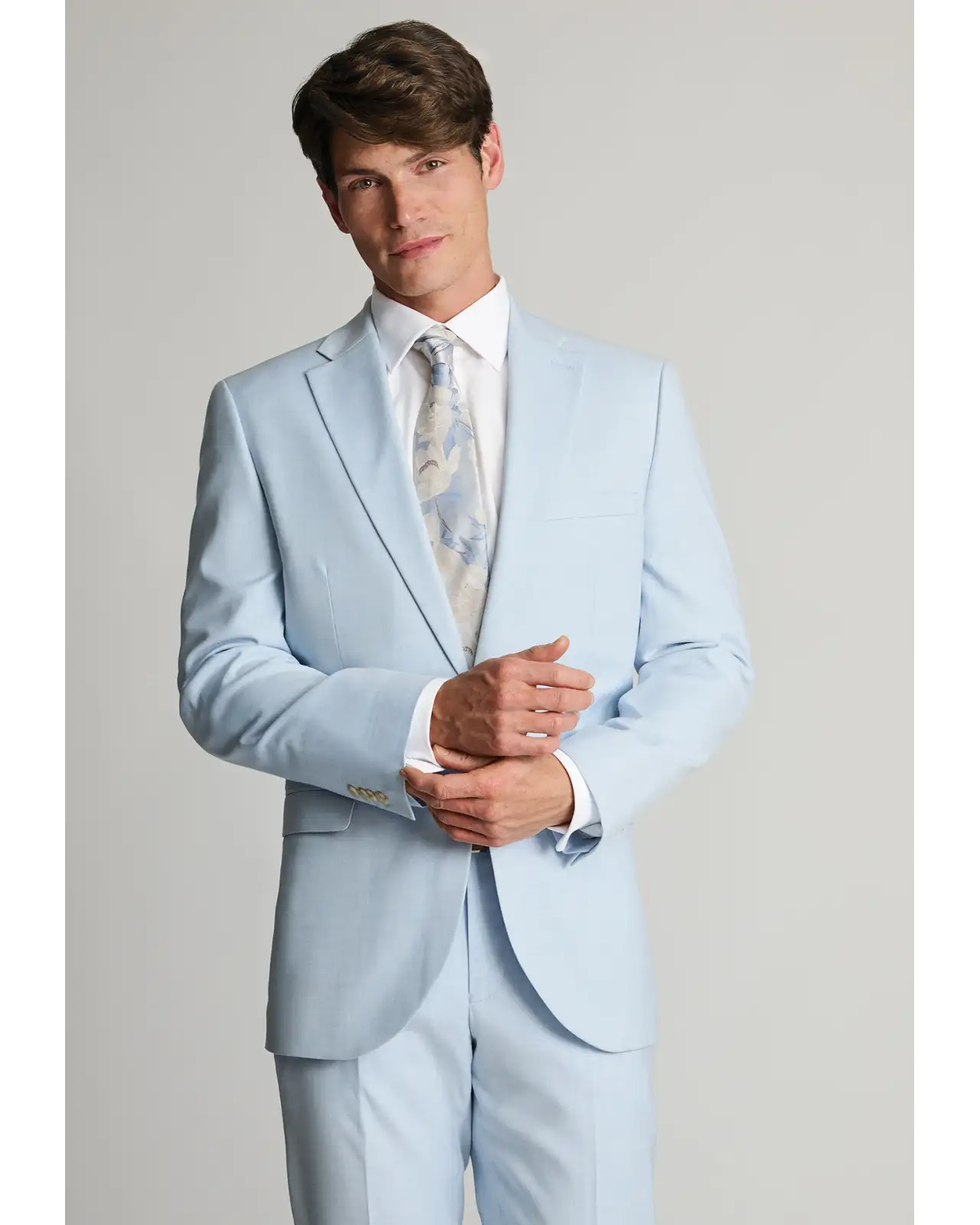 Suit Jackets Brook Taverner Tailored Fit Hayton Sky Blue Textured Suit Jacket £89.00