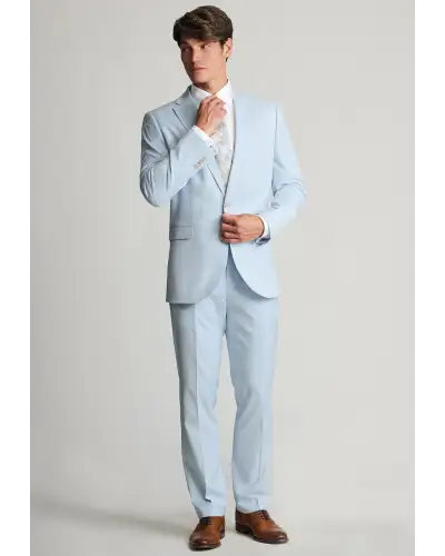 Suit Jackets Brook Taverner Tailored Fit Hayton Sky Blue Textured Suit Jacket £89.00