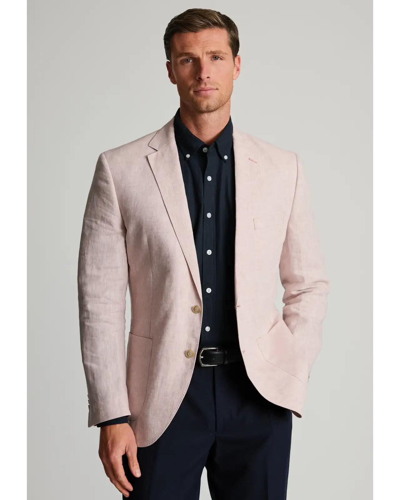 Jackets Brook Taverner Tailored Fit Eastwood Pink Pure Linen Jacket-BT-5428F £134.00