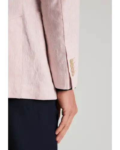 Jackets Brook Taverner Tailored Fit Eastwood Pink Pure Linen Jacket £134.00