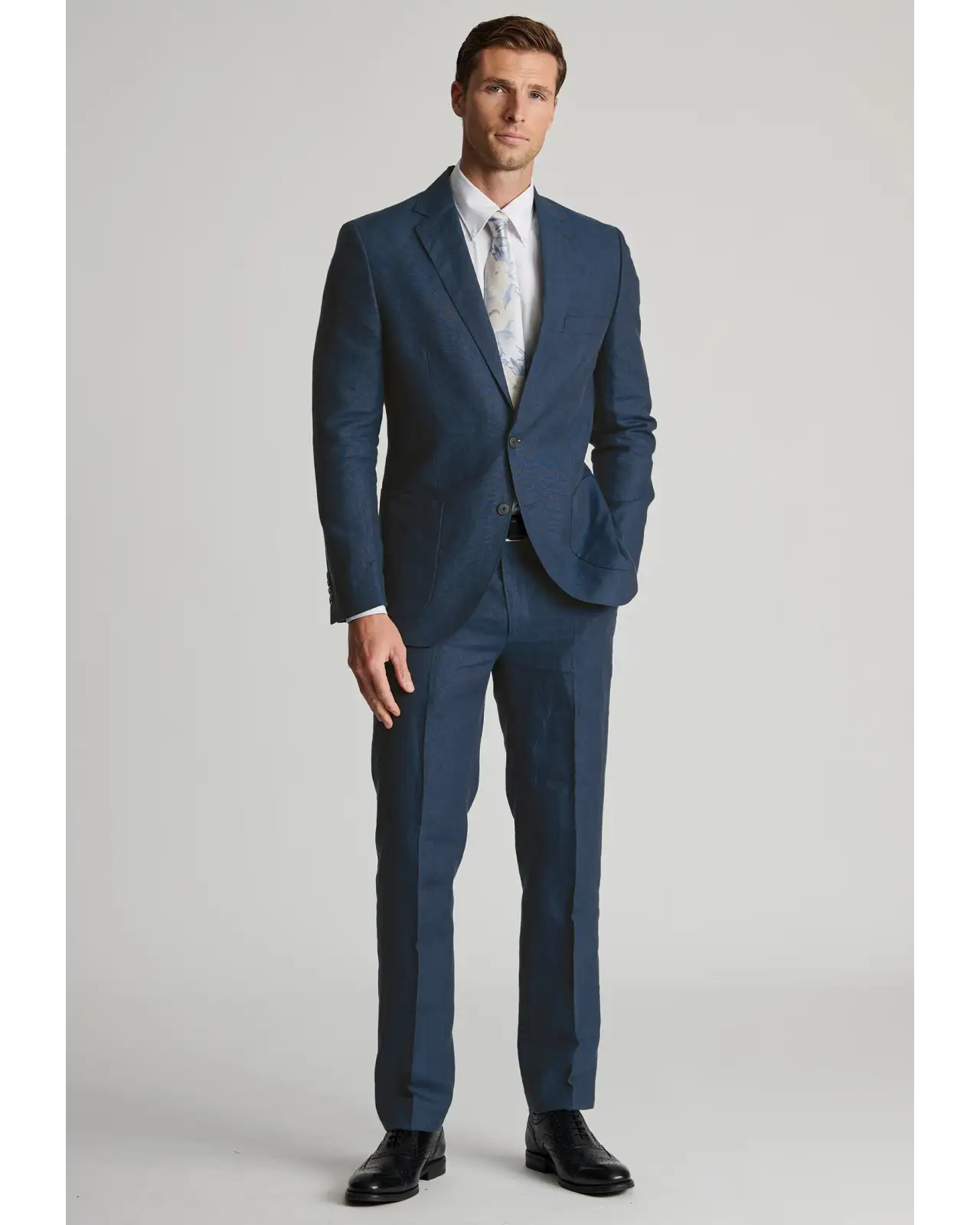 Suit Jackets Brook Taverner Tailored Fit Eastwood Navy Pure Linen Suit Jacket £134.00