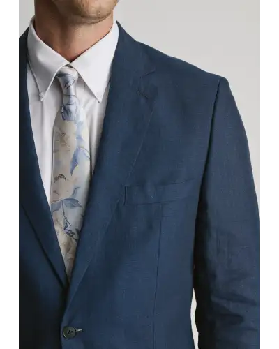 Suit Jackets Brook Taverner Tailored Fit Eastwood Navy Pure Linen Suit Jacket-BT-5428E £134.00