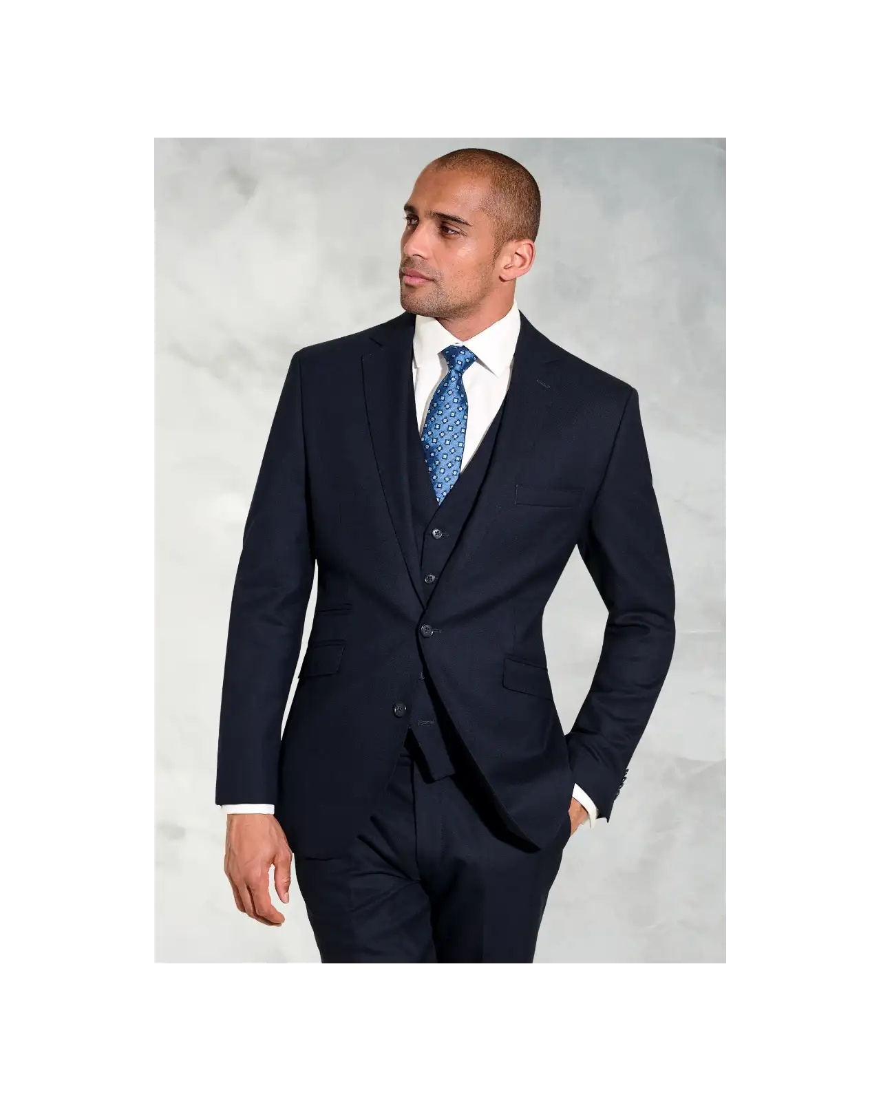 Suit Jackets Brook Taverner Tailored Fit Wells Navy Wool Blend Suit Jacket £134.00