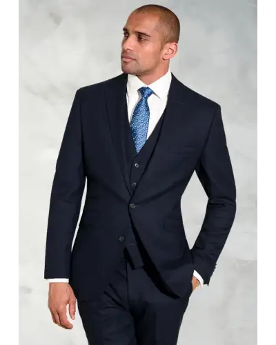 Suit Jackets Brook Taverner Tailored Fit Wells Navy Wool Blend Suit Jacket-BT-5286A £134.00