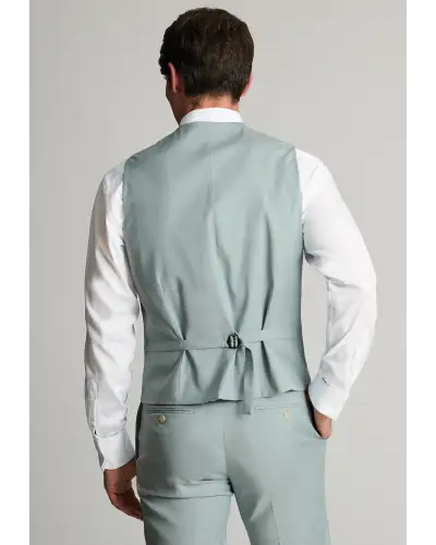 Waistcoats Brook Taverner Tailored Fit Hayton Sage Textured Suit Waistcoat-BT-1997BT £89.00