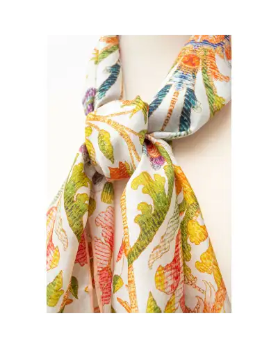 Scarves Fox and Chave Embroidered Chasuble Silk Habotai Scarf £42.00