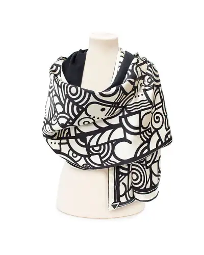 Scarves Fox and Chave Deco Scroll Poshmina Stole £116.00