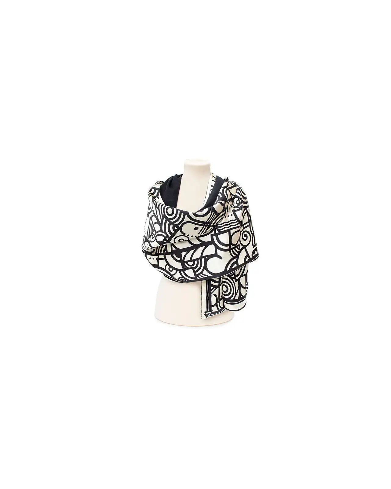 Scarves Fox and Chave Deco Scroll Poshmina Stole £116.00