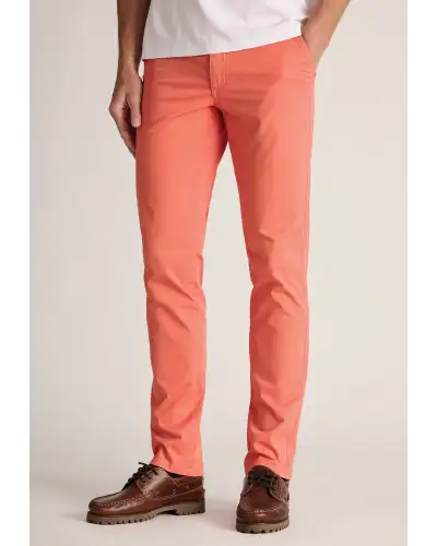 Fit Trousers Brook Taverner Tailored Fit Addingham Coral Garment Dyed Stretch Cotton Trousers £45.00