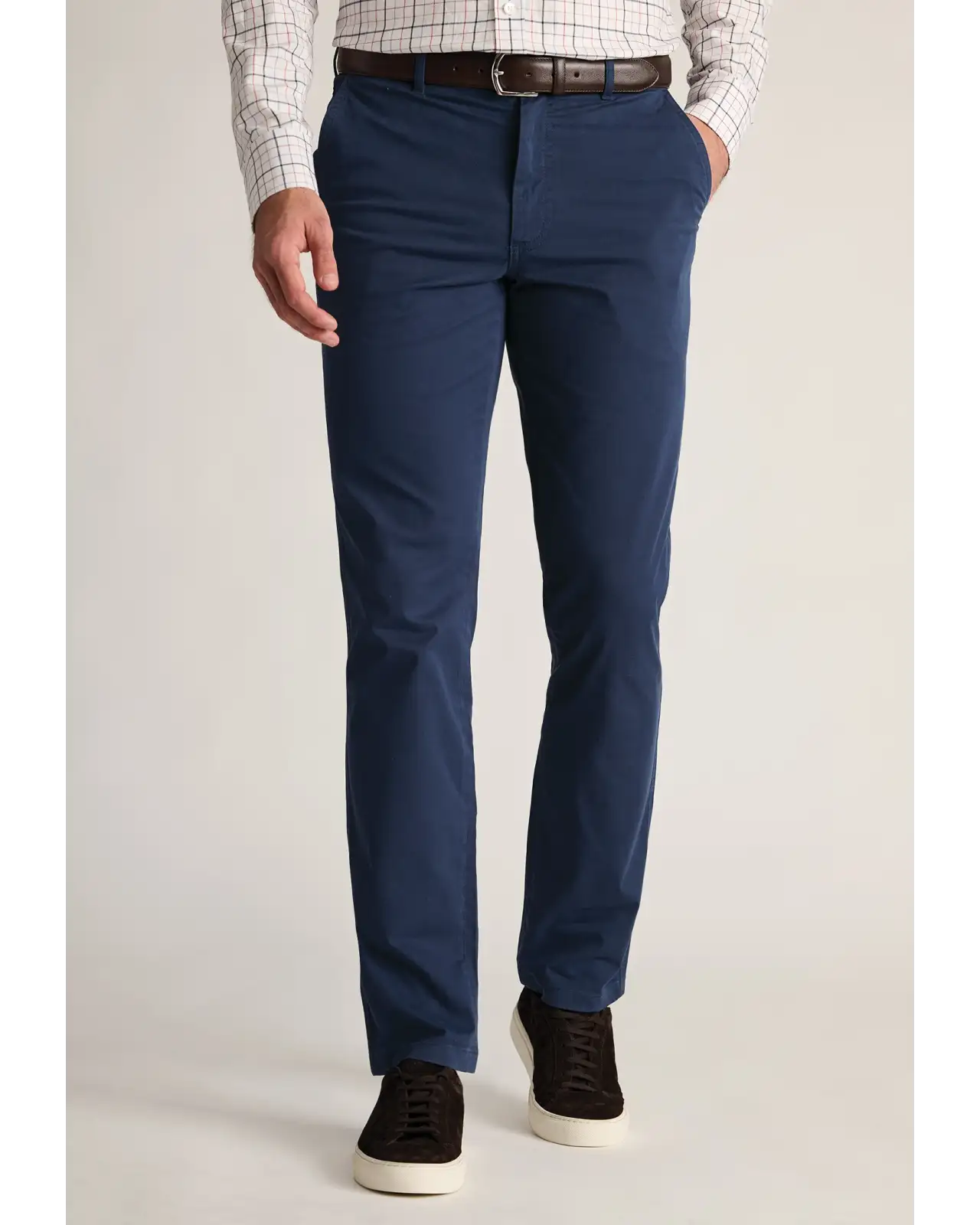 Fit Trousers Brook Taverner Tailored Fit Addingham Dark Blue Garment Dyed Stretch Cotton Trousers £45.00