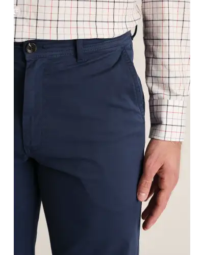 Fit Trousers Brook Taverner Tailored Fit Addingham Dark Blue Garment Dyed Stretch Cotton Trousers £45.00