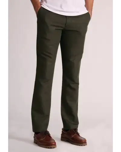 Fit Trousers Brook Taverner Regular Fit Caine Dark Khaki Linen Cotton Trousers £62.00