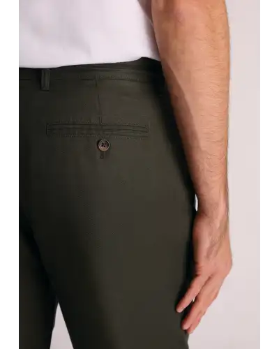 Fit Trousers Brook Taverner Regular Fit Caine Dark Khaki Linen Cotton Trousers-BT-8057D £62.00