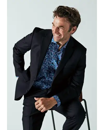 Suit Jackets Brook Taverner Tailored Fit Dawlish Navy Herringbone Wool Suit Jacket £179.00