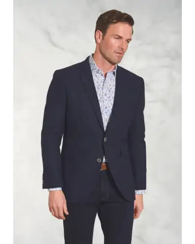 Jackets Brook Taverner Tailored Fit Tyburn Navy Wool Blend Jacket-BT-3765A £161.00