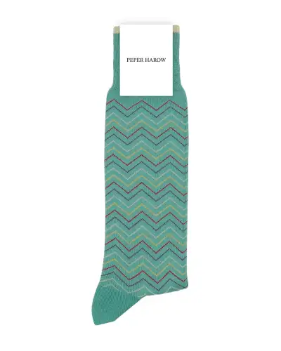 Men PEPER HAROW Zigzag Mens Socks - Teal £9.00