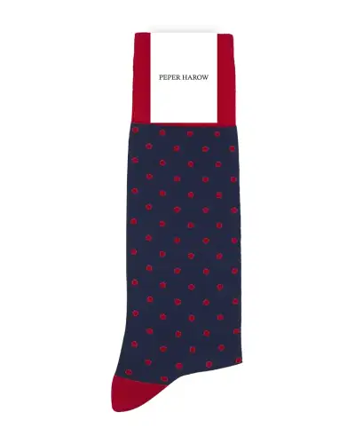 Men PEPER HAROW Pin Polka Mens Socks - Navy £9.00