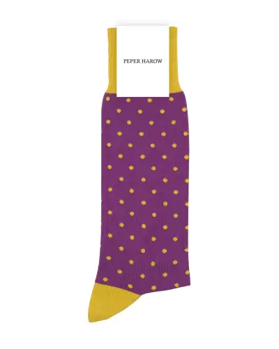 Men PEPER HAROW Pin Polka Mens Socks - Purple £9.00