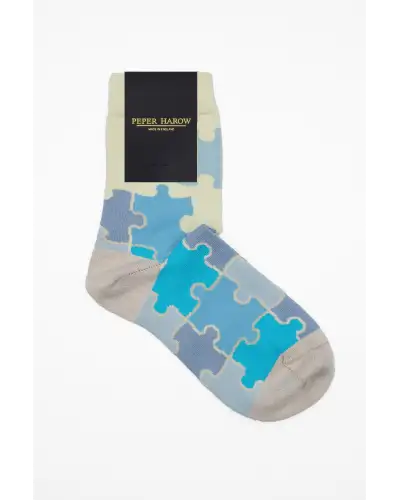 Women PEPER HAROW Jigsaw Womens Socks - Blue £11.00