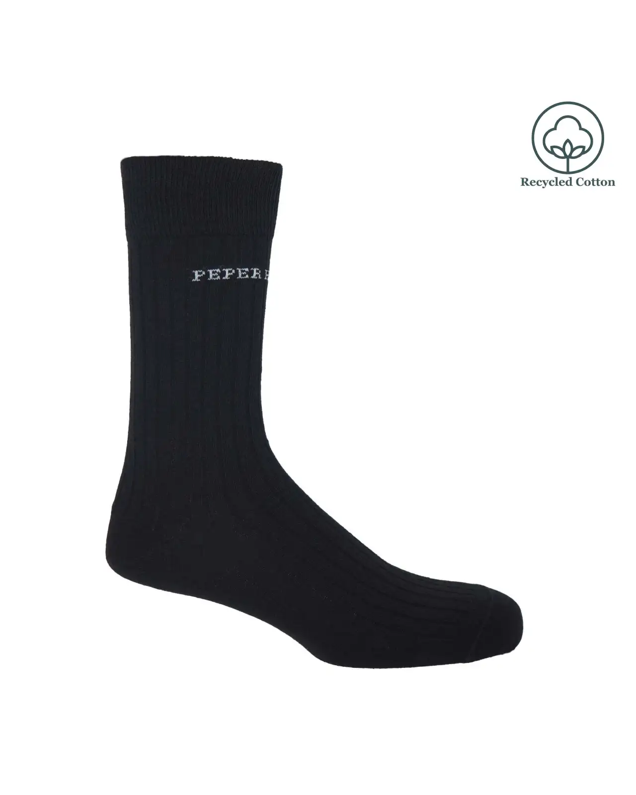 Men PEPER HAROW Recycled Ribbed Mens Socks - Black £10.00