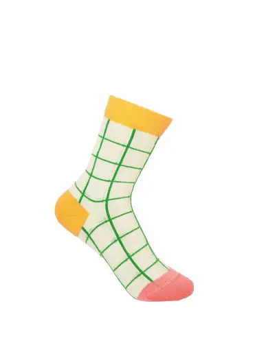 Women PEPER HAROW Grid Womens Socks - Cream £15.00