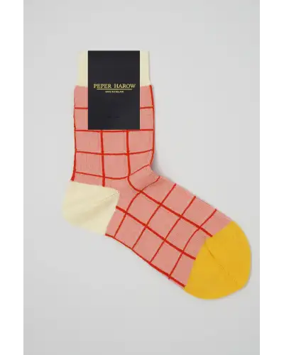 Women PEPER HAROW Grid Womens Socks - Pink £15.00