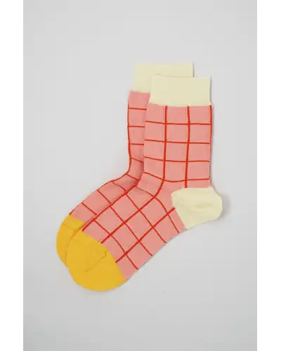 Women PEPER HAROW Grid Womens Socks - Pink £15.00