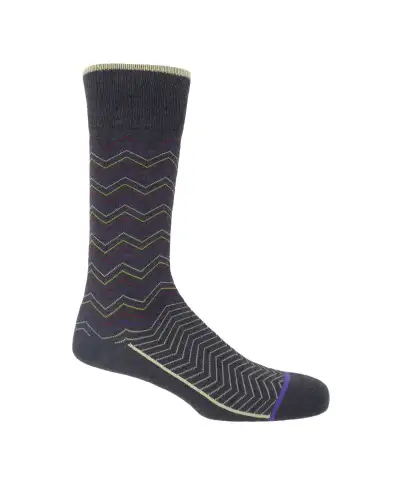 Men PEPER HAROW Zigzag Mens Socks - Charcoal £9.00