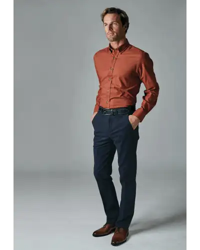 Moleskin Trousers Brook Taverner Regular Fit Kerswell Navy Cotton Moleskin Trousers £62.00