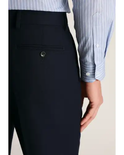 Fit Trousers Brook Taverner Tapered Fit Mcilroy Navy Pleat Front Turn Up Wool Trousers £80.00