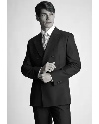 Suit Jackets Brook Taverner Tailored Fit Wells Navy Wool Blend Double Breasted Suit Jacket £143.00