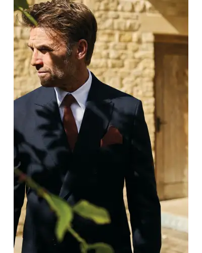 Suit Jackets Brook Taverner Tailored Fit Wells Navy Wool Blend Double Breasted Suit Jacket £143.00