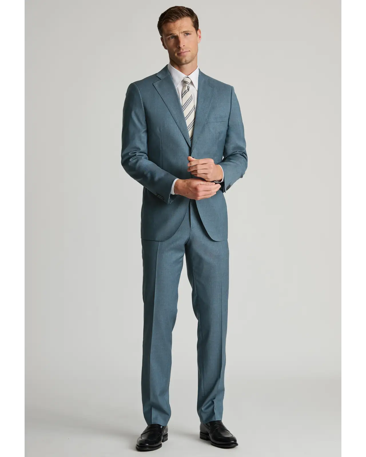 Suit Jackets Brook Taverner Tailored Fit Sawdon Petrol Italian Wool Suit Jacket-BT-5507AT £206.00