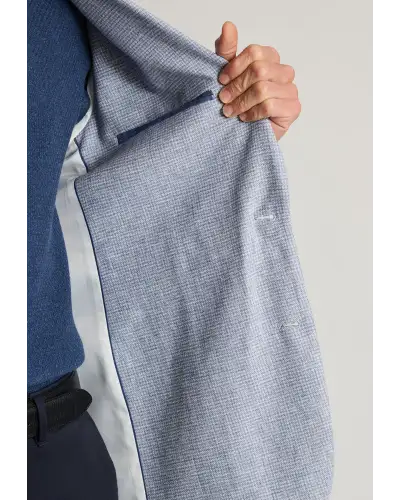 Jackets Brook Taverner Tailored Fit Winstow Blue Textured Linen Blend Jacket £116.00