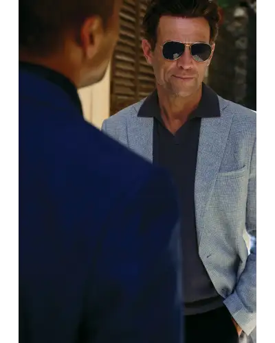 Jackets Brook Taverner Tailored Fit Winstow Blue Textured Linen Blend Jacket £116.00