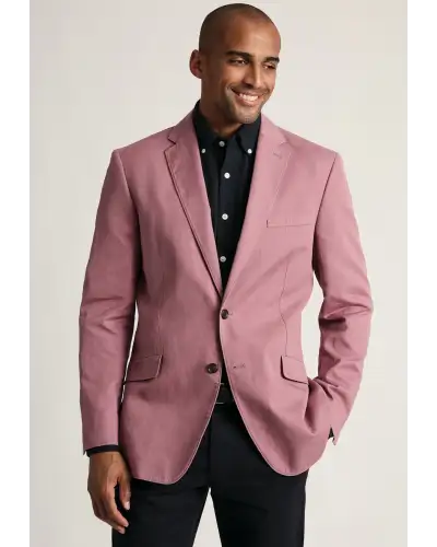 Jackets Brook Taverner Regular Fit Hemsworth Pink Washed Cotton Linen Jacket £116.00