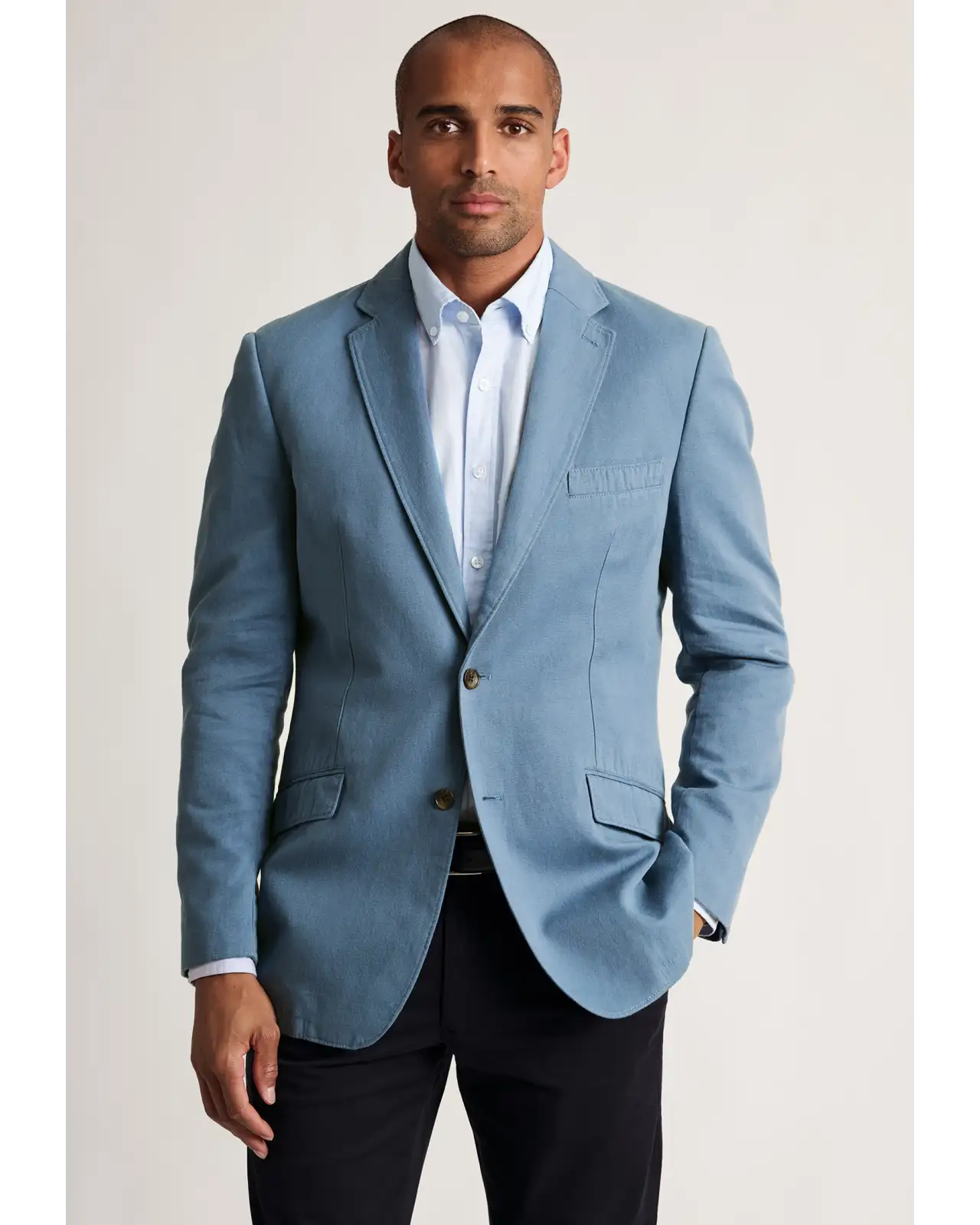Jackets Brook Taverner Regular Fit Hemsworth Blue Washed Cotton Linen Jacket £116.00