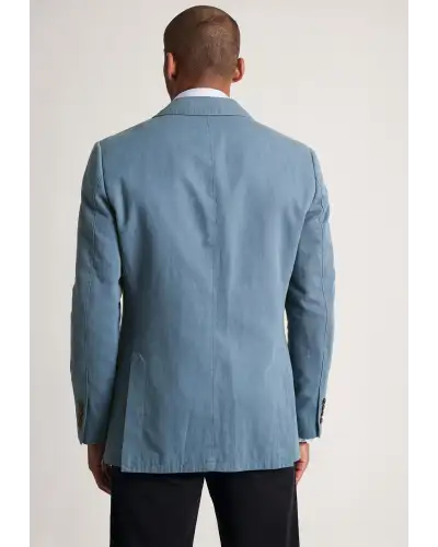 Jackets Brook Taverner Regular Fit Hemsworth Blue Washed Cotton Linen Jacket £116.00