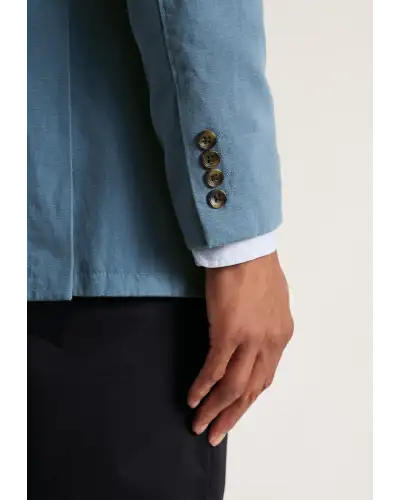 Jackets Brook Taverner Regular Fit Hemsworth Blue Washed Cotton Linen Jacket £116.00