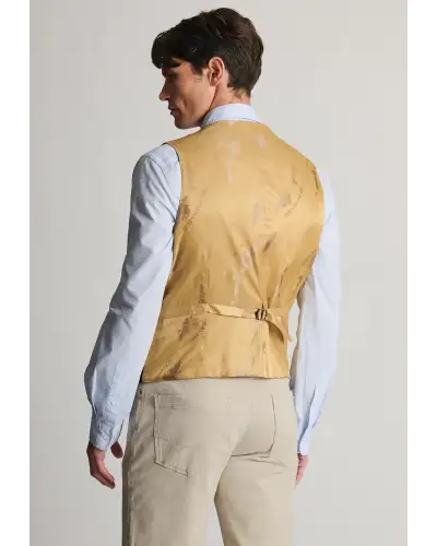 Waistcoats Brook Taverner Tailored Fit Glencoe Green Herringbone Harris Tweed Waistcoat £90.00