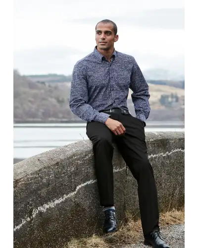 Fit Trousers Brook Taverner Tailored Fit Monaco Black Trouser-BT-8845D £36.00